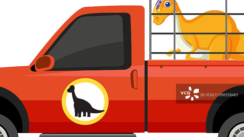 白色背景下的恐龙野生动物园笼车图片素材