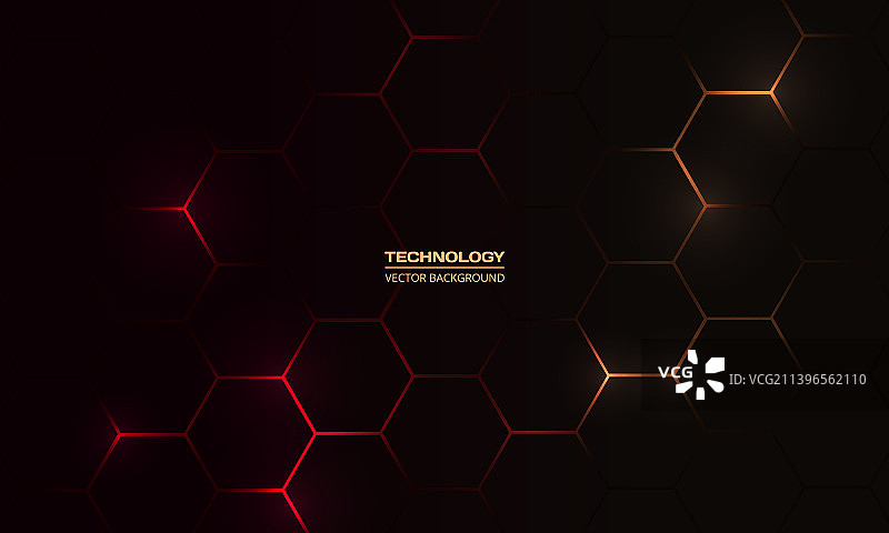 黑色六边形科技抽象背景图片素材