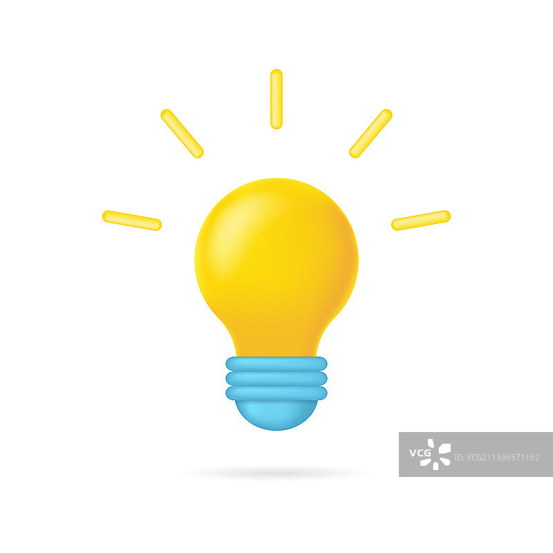 3D灯泡创意图标图片素材
