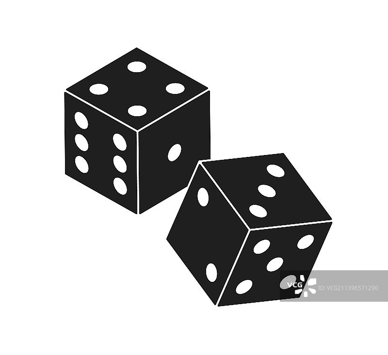 骰子图标，赌场赌博游戏立方体图片素材