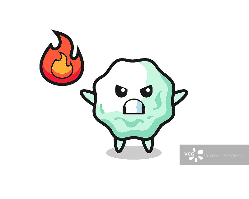 愤怒表情的口香糖卡通形象图片素材