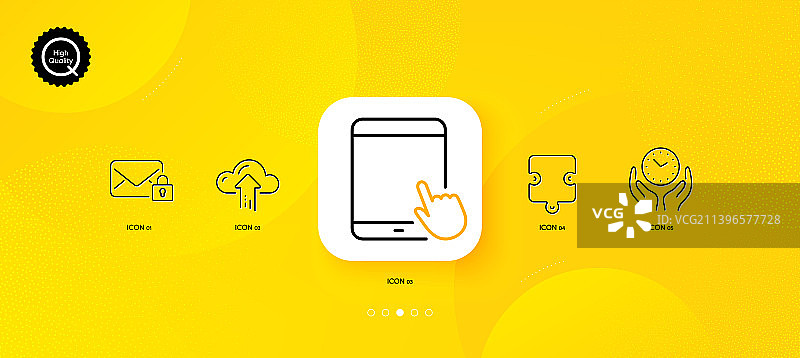 拼图安全时间和安全邮件极简线条图片素材