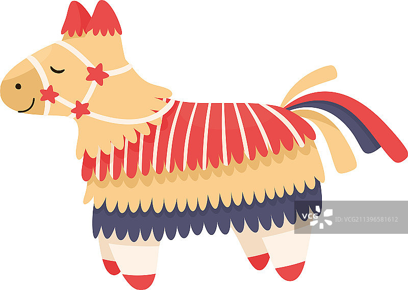 装饰过的墨西哥骆驼皮纳塔彩色玩具图片素材