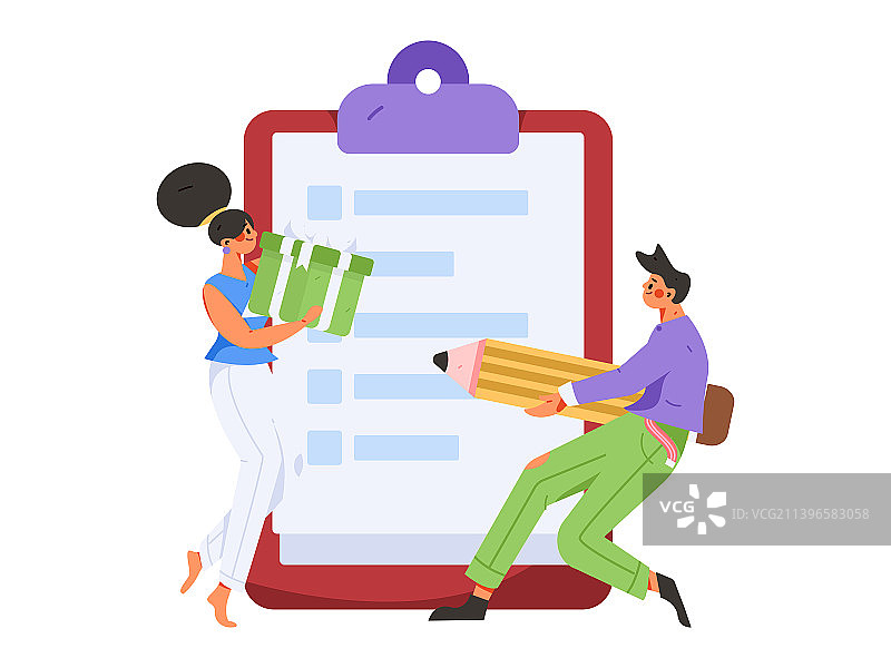 邀请好友进行问卷调查扁平矢量概念运营插画图片素材