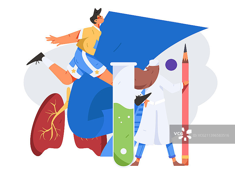 健康医保体检扁平矢量概念运营插画图片素材