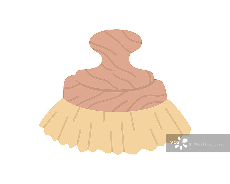 用于沐浴或淋浴的身体刷，隔离在白色背景上图片素材