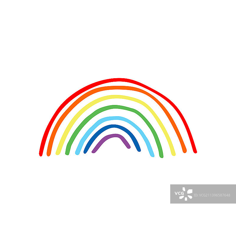手绘明亮彩虹图片素材