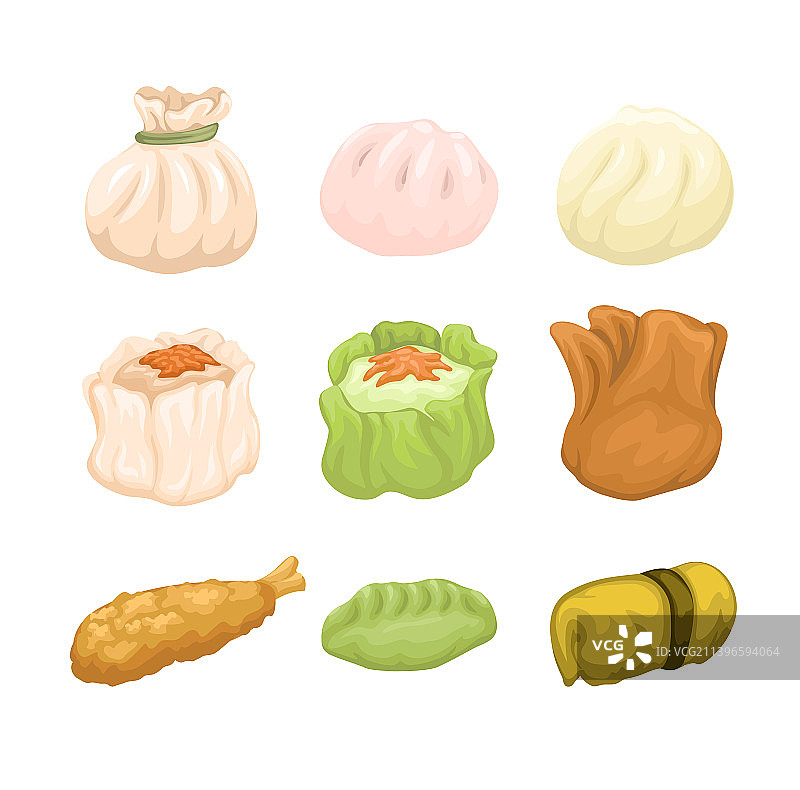 亚洲点心烧卖菜单合集图片素材