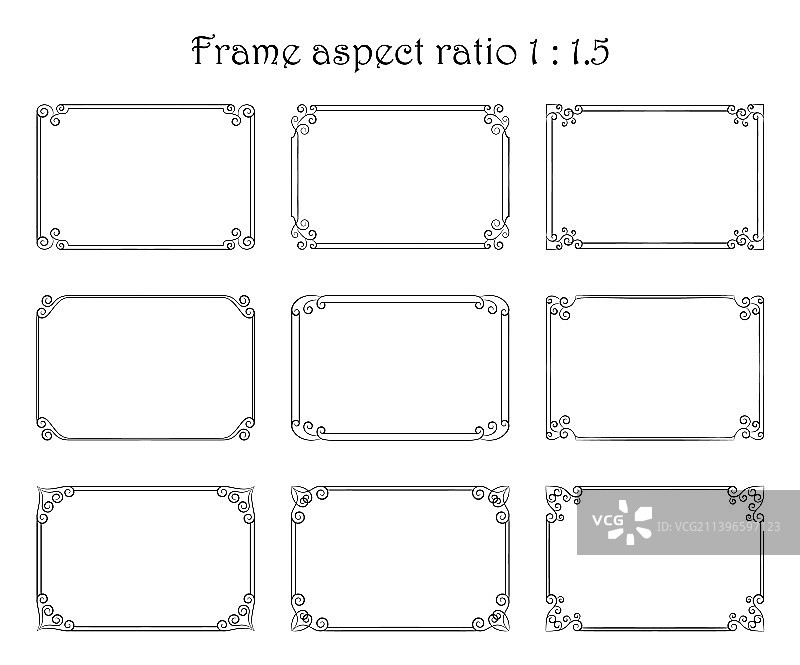 复古风格的矩形框架图片素材