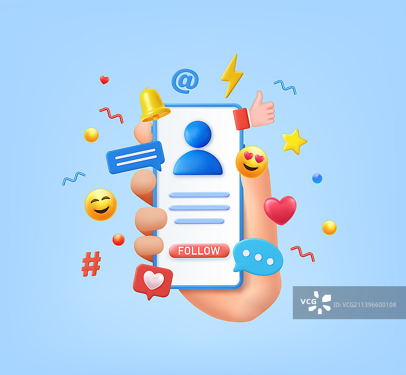 3D社交媒体平台图片素材