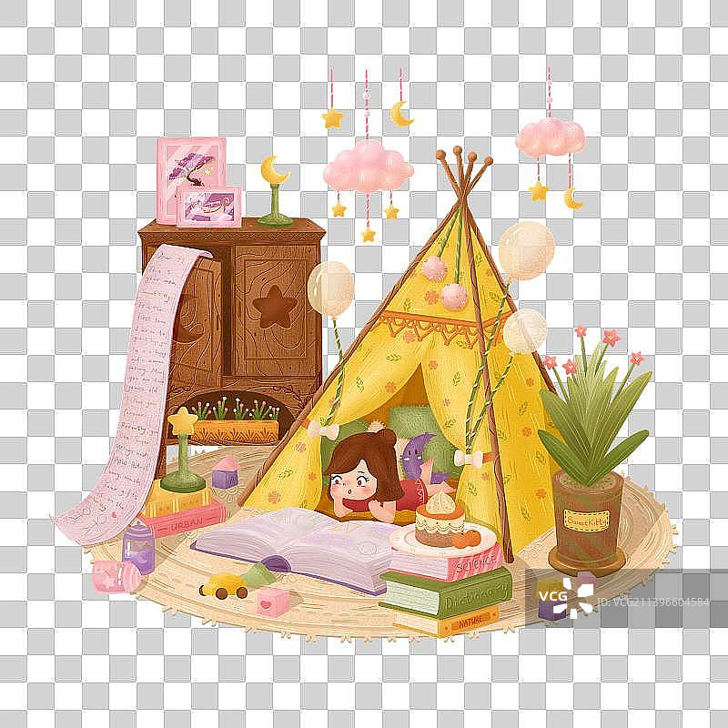 阅读时间儿童房图片素材