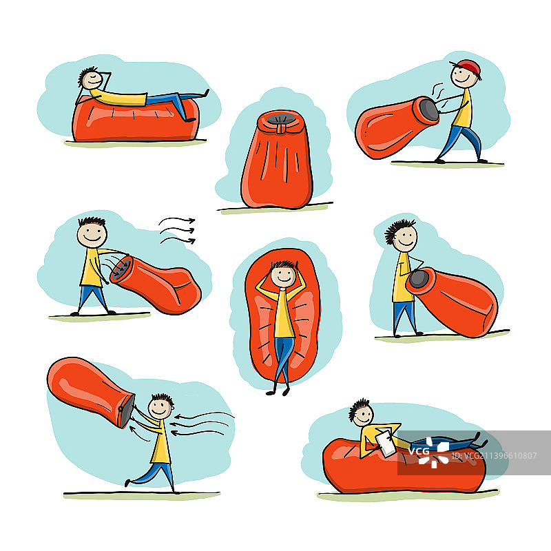 Lamzac户外充气床气垫沙发说明书图片素材