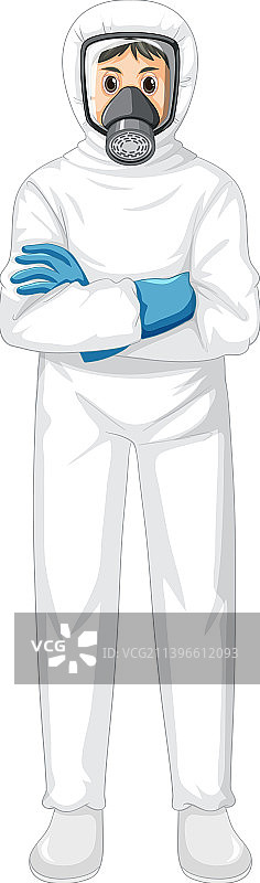 身穿防护性生化防护服的男人图片素材