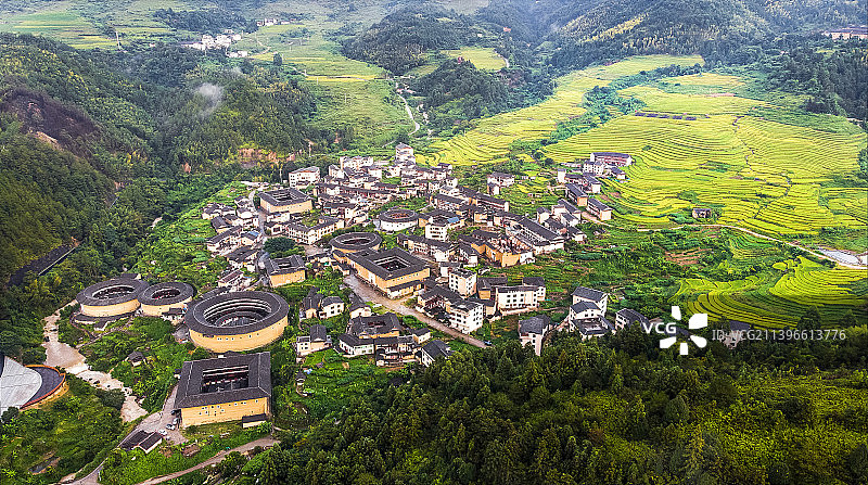 土楼，丰收，梯田，秋季图片素材