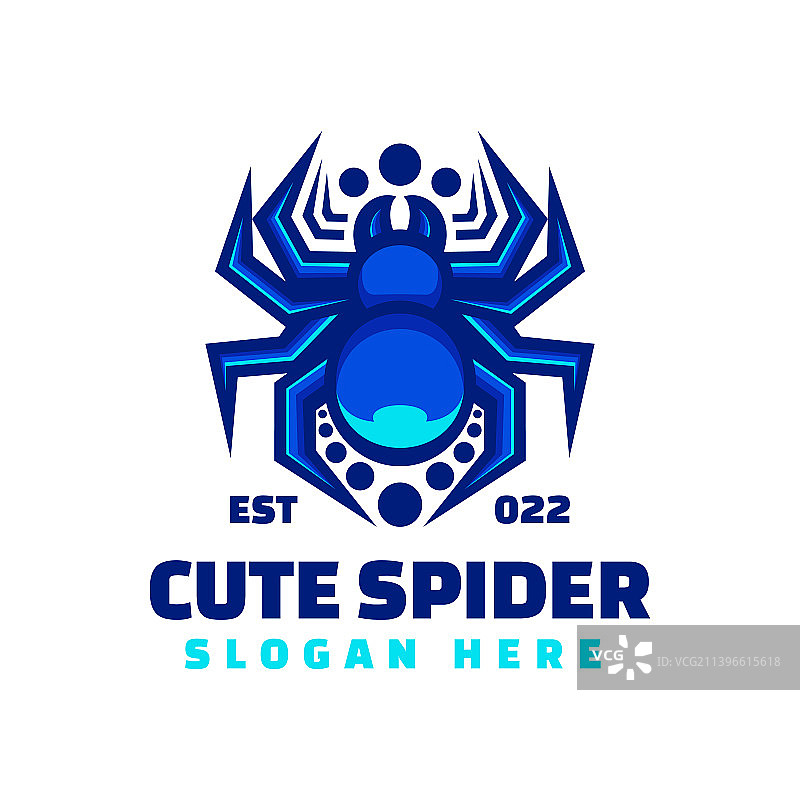 蜘蛛简约吉祥物风格logo图片素材