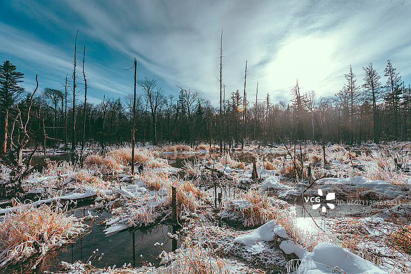 中国吉林长白山魔界风景区冬景图片素材