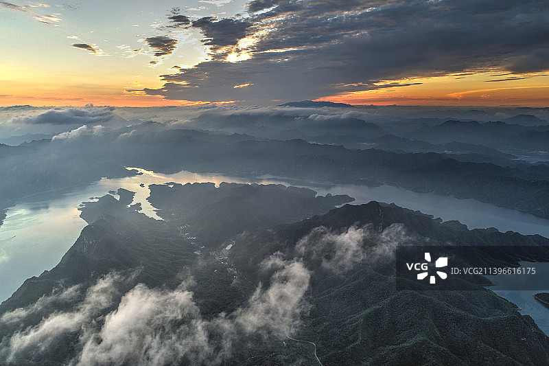 蟠龙湖潘家口水库喜峰口长城图片素材