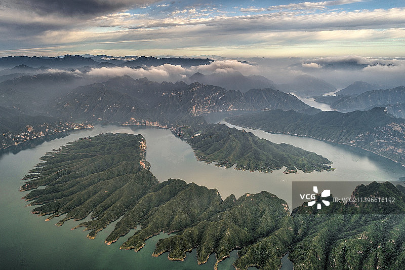 蟠龙湖潘家口水库喜峰口长城图片素材