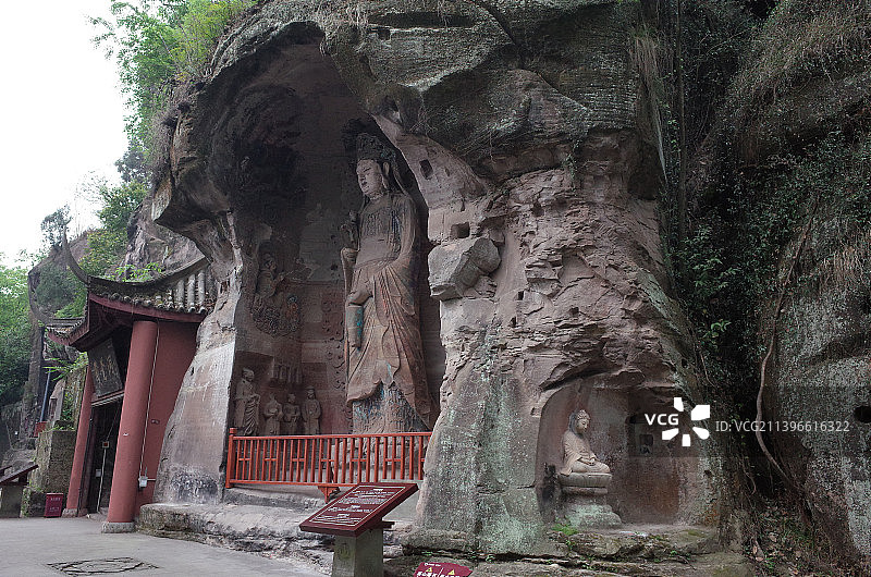 四川安岳石刻圆觉洞图片素材