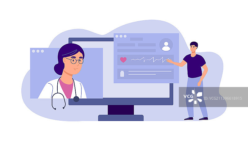 在线医生咨询解读病情图片素材