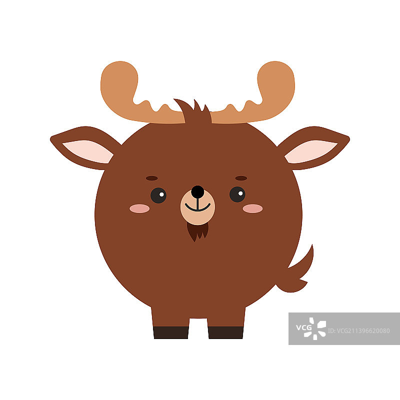 圆形麋鹿森林动物面部爪子图标图片素材