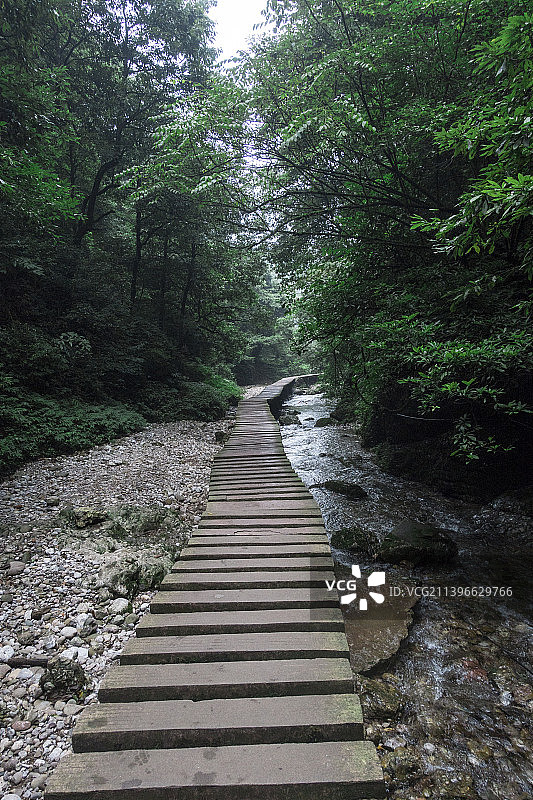 青城后山石板路图片素材