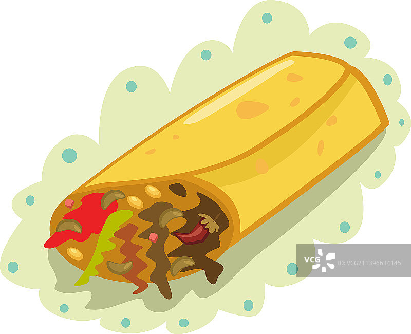 墨西哥卷饼卡通图标图片素材