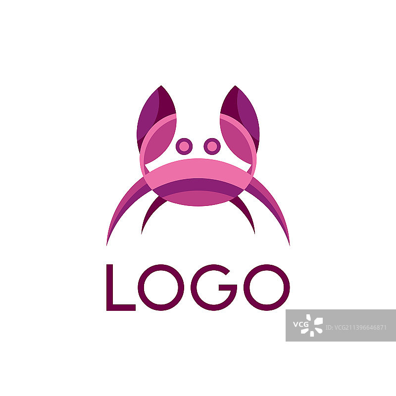 螃蟹Logo设计图标或剪贴画图片素材