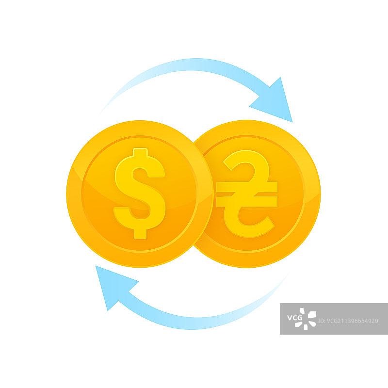 扁平风格黄金货币兑换图片素材