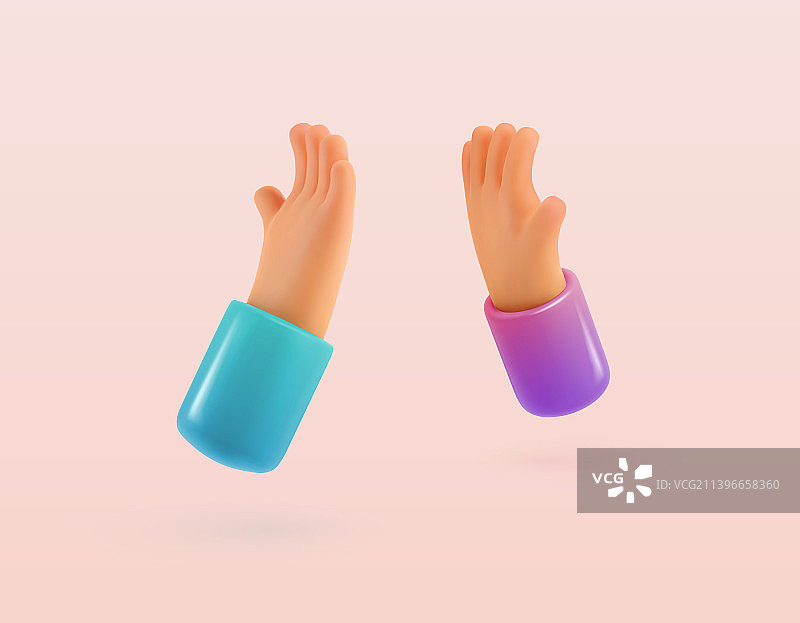 3D卡通击掌图片素材