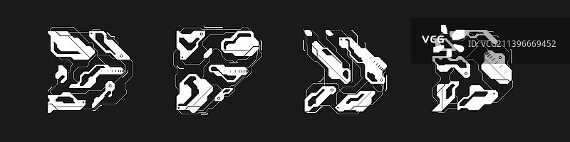 赛博朋克箭头套件，未来主义风格图片素材