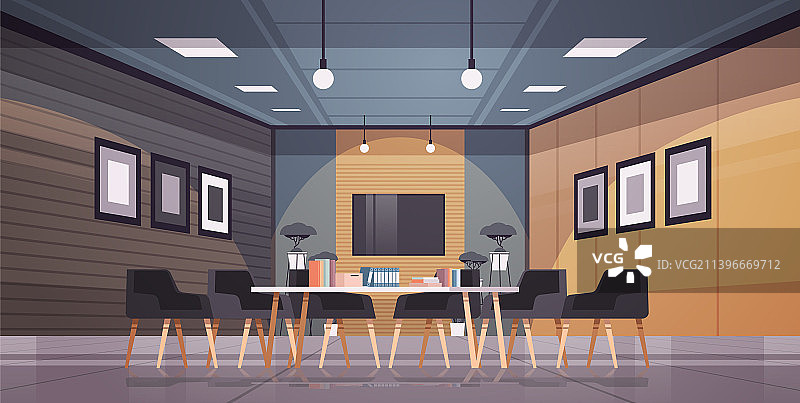 现代共享办公区内部（无人）图片素材
