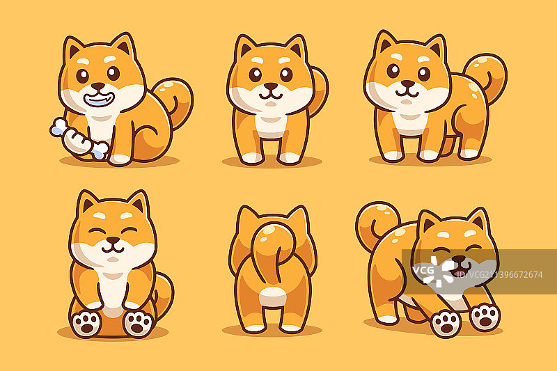 柴犬卡通人物合集图片素材