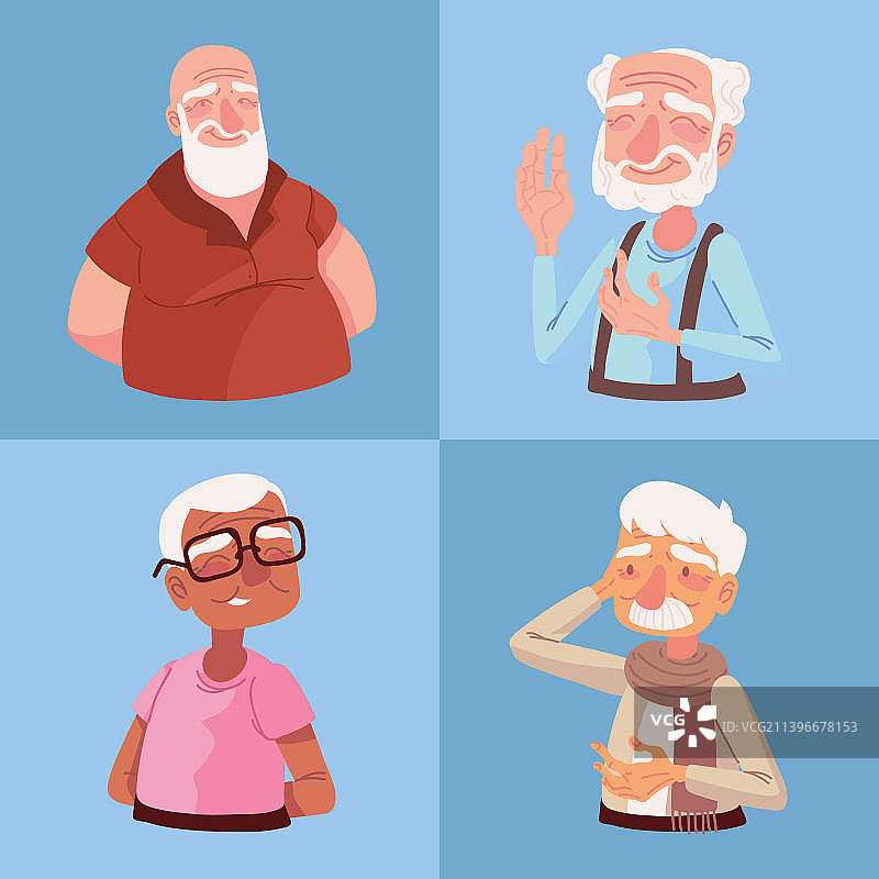 男性祖父母套装图片素材