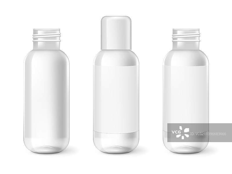 透明盖塑料化妆品瓶3D模型图片素材