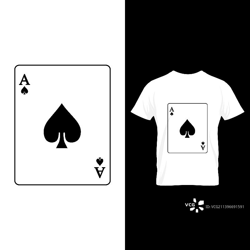 扑克牌T恤设计图片素材