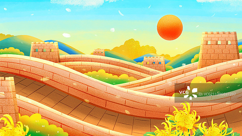 唯美肌理节气10月自然风景插画图片素材