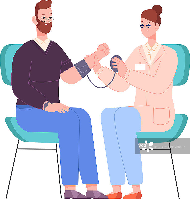 护士为病人量血压图片素材