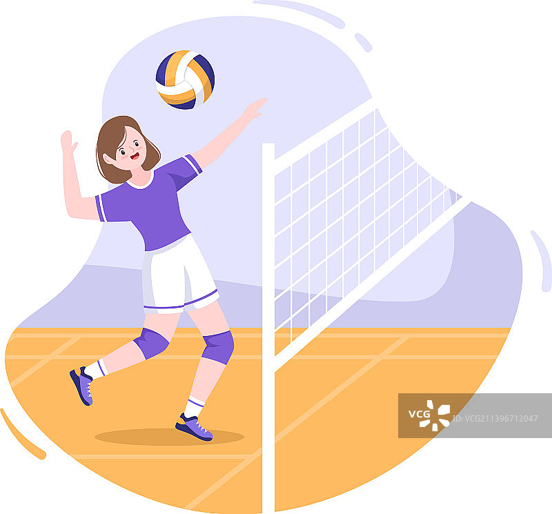 运动排球运动员进攻瞬间图片素材