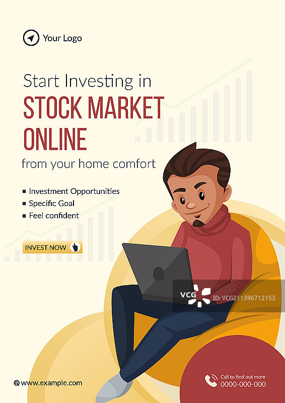 投资股市宣传单设计图片素材