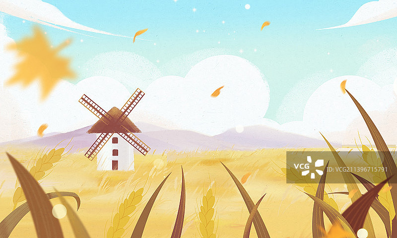 唯美芒种二十四节气插画图片素材