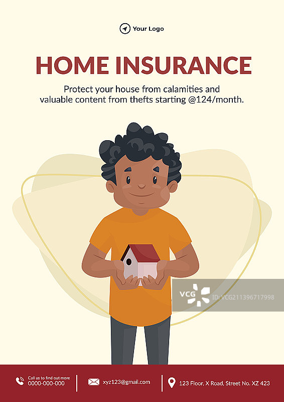 房屋保险宣传单设计图片素材