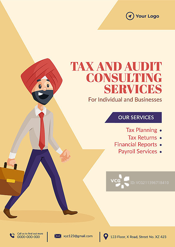 税务审计咨询服务宣传单设计图片素材