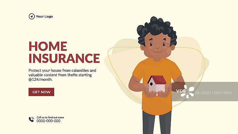 房屋保险横向banner设计图片素材