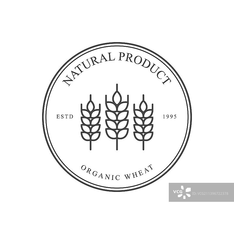 农业企业麦穗线性logo图片素材