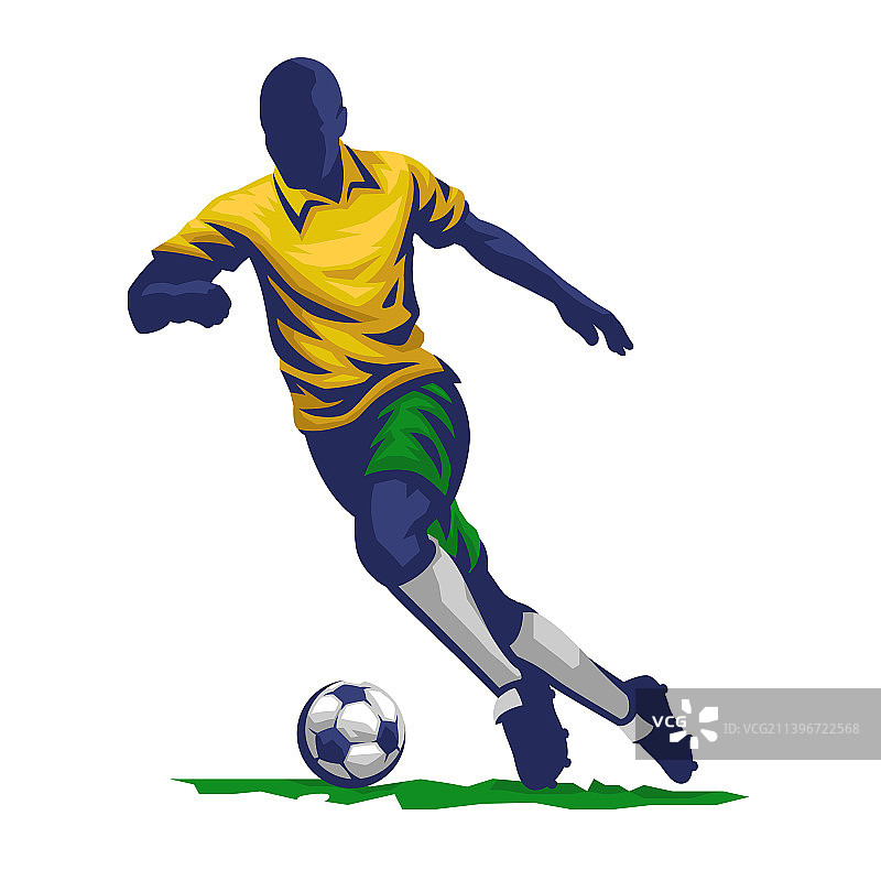 足球运动员踢球图片素材