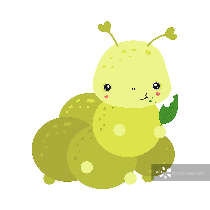 可爱卡通风格的毛毛虫剪贴画图片素材