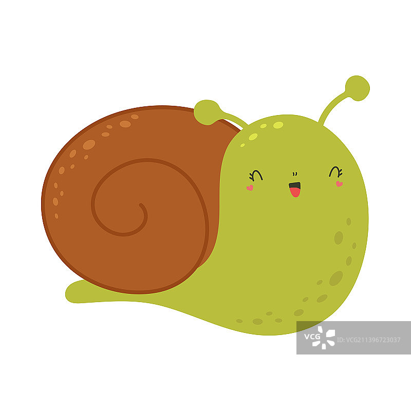 可爱卡通风格蜗牛剪贴画图片素材