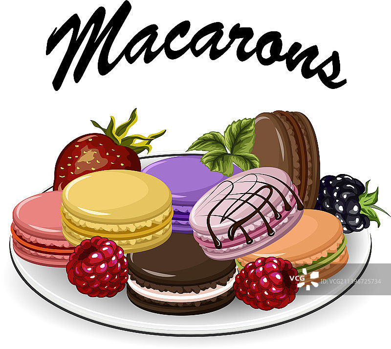 浆果和马卡龙图片素材