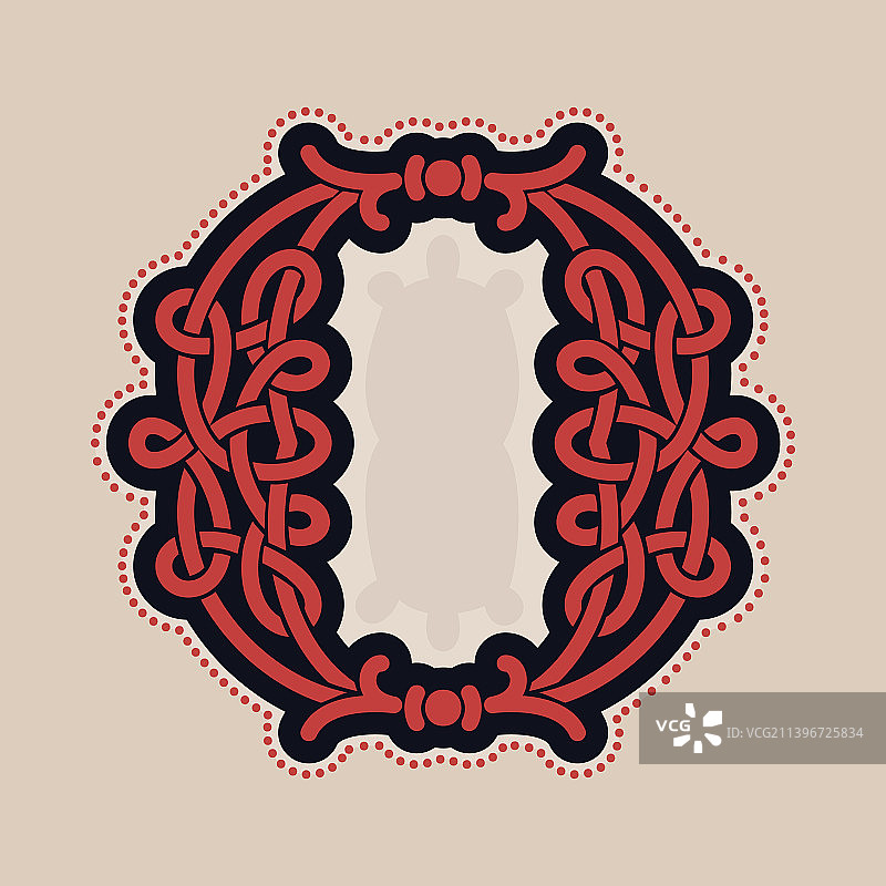 带有凯尔特结螺旋线的数字零标志图片素材